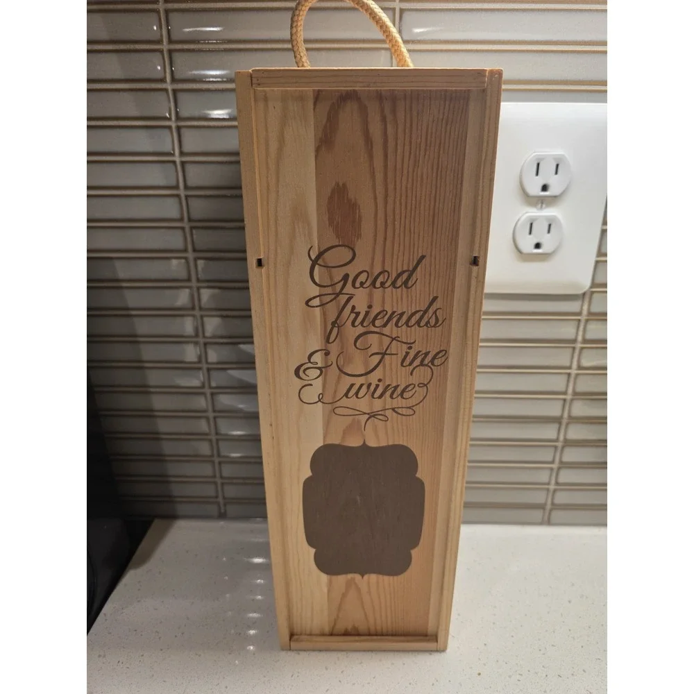 Wine Packaging Wooden Wine Box Gift Box Natural Wood Box Slide Opening